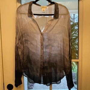 Cloth & Stone Black and Gray Ombre Blouse